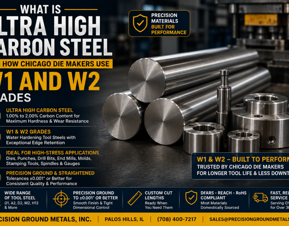 W1 and W2 ultra high carbon steel round bar for die making