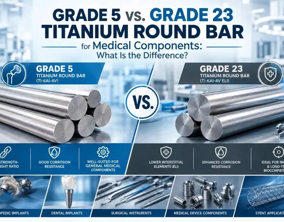 Grade 5 vs. Grade 23 Titanium Round Bar for Medical Components Difference